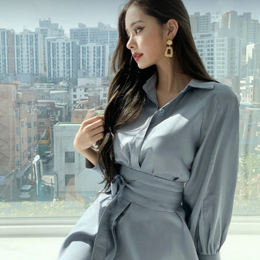 Satin Dreams Blouse Set (Blouse + Pants + Belt)